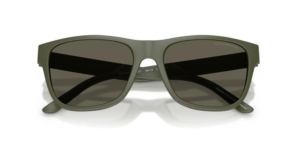 Lentes De Sol Emporio Armani EA4243 Matte Green Dark Brown Café/Verde