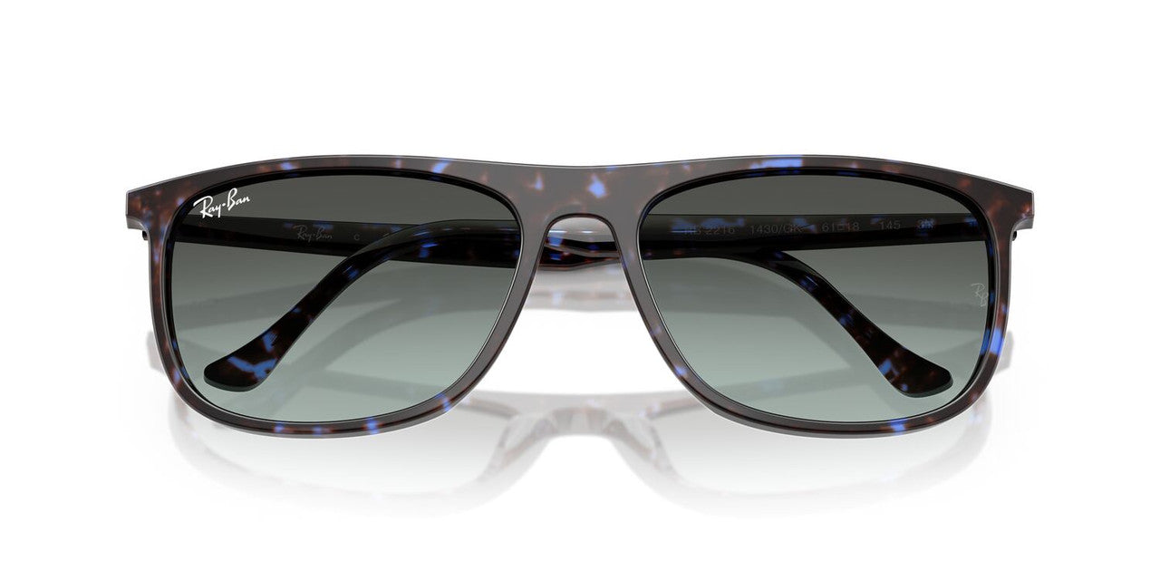 Lentes De Sol Ray-Ban RB2216 Havana Blue Turtle Blu Vintage Gradient Black Negro/Havana