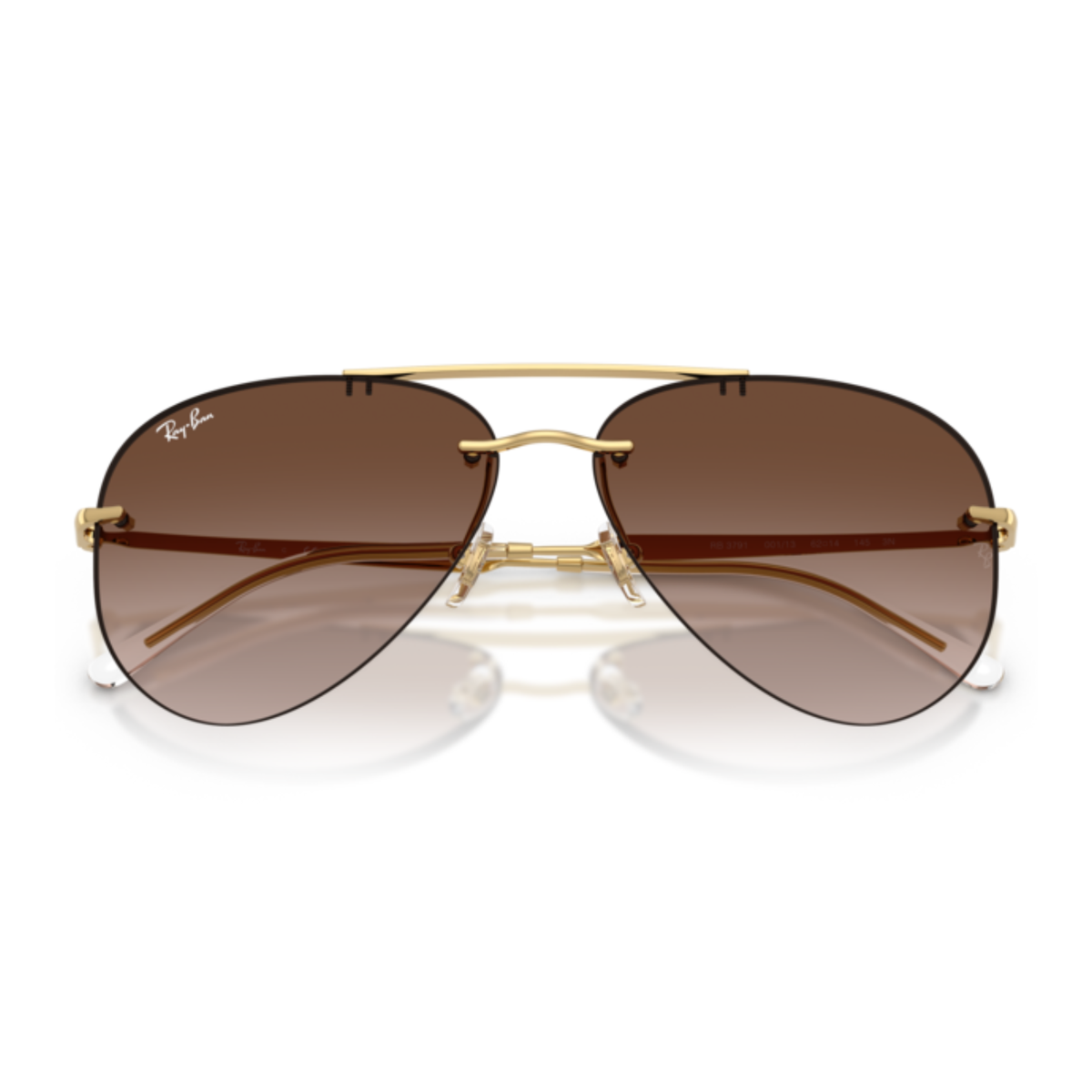 Lentes De Sol Ray-Ban RB3791 Arista Light Brown Gradient Dark Brown Café/Dorado
