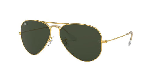 Lentes De Sol Ray-Ban RB3025 Aviator Large Metal Verde/Dorado