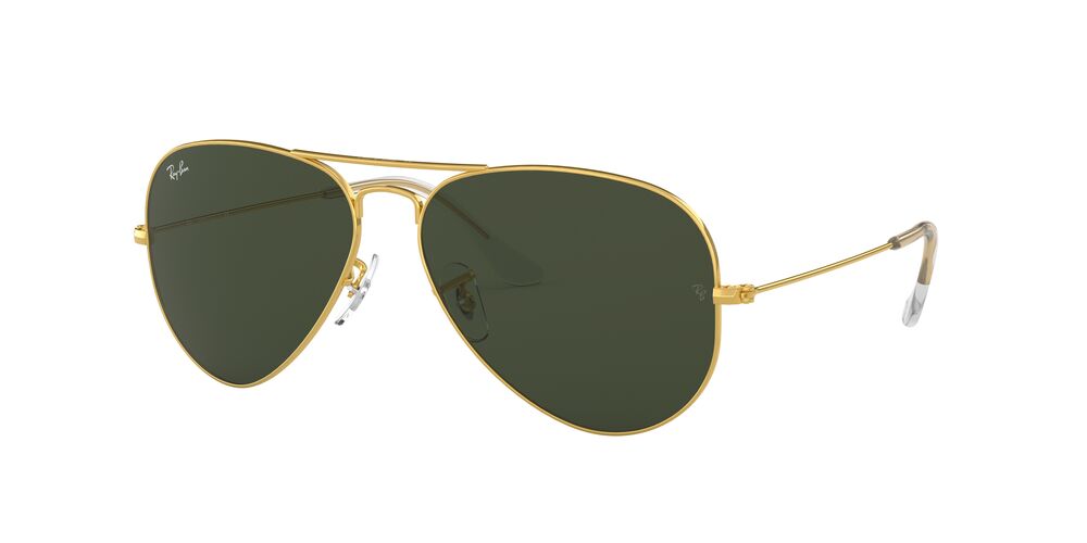Lentes De Sol Ray-Ban RB3025 Aviator Large Metal Verde/Dorado