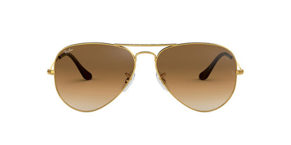 Lentes De Sol Ray-Ban RB3025 Aviator Large Metal Café/Dorado
