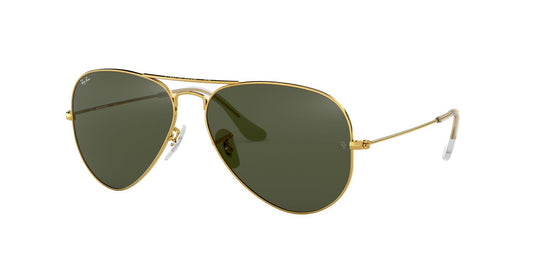 Lentes De Sol Ray-Ban RB3025 Aviator Large Metal Verde/Dorado