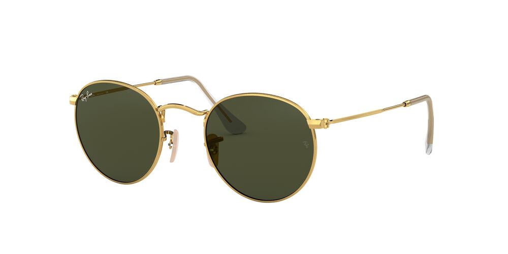 Lentes De Sol Ray-Ban RB3447 Round Metal Verde/Dorado