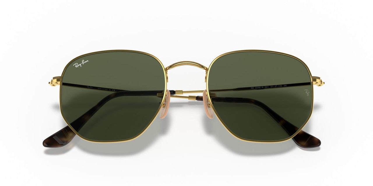 Lentes De Sol Ray-Ban RB3548N Hexagonal Verde/Dorado
