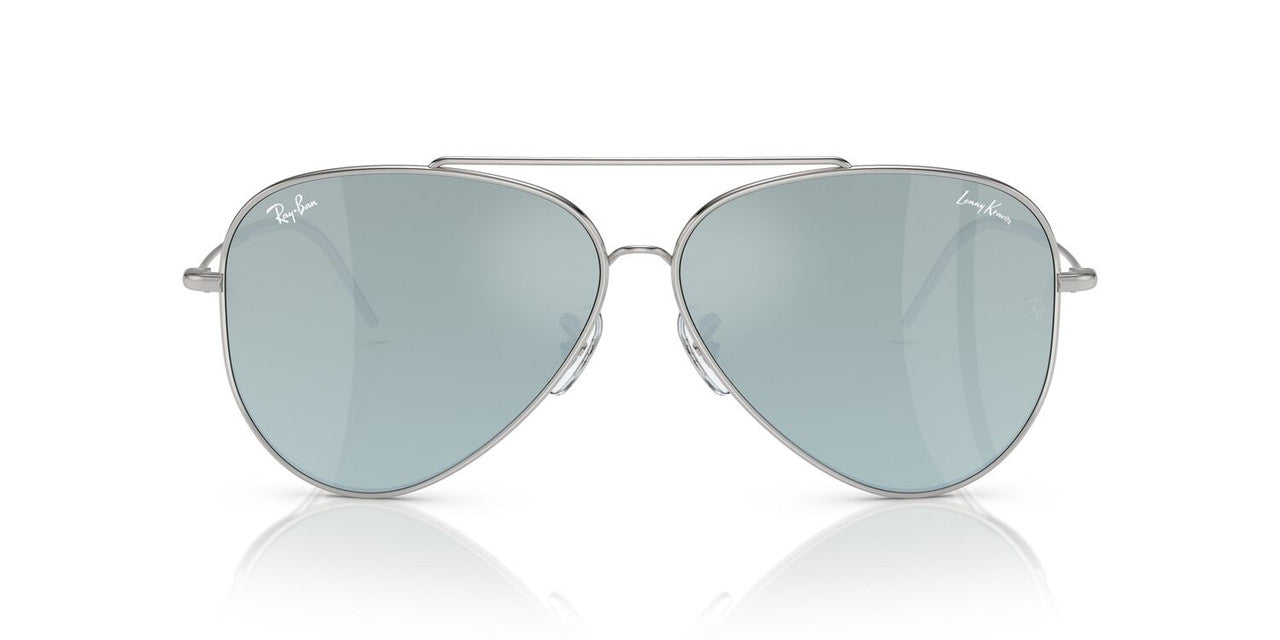 Lentes De Sol Ray-Ban RBR0101S Aviator Reverse Verde/Plateado