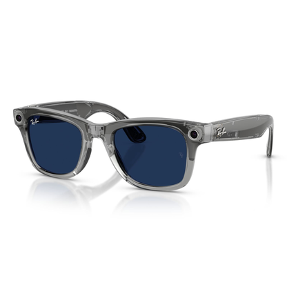Lentes De Sol Ray-Ban Meta 0RW4012 Wayfarer Transitions Large Azul/Gris
