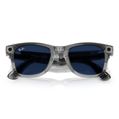 Lentes De Sol Ray-Ban Meta 0RW4012 Wayfarer Transitions Large Azul/Gris