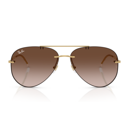 Lentes De Sol Ray-Ban RB3791 Arista Light Brown Gradient Dark Brown Café/Dorado