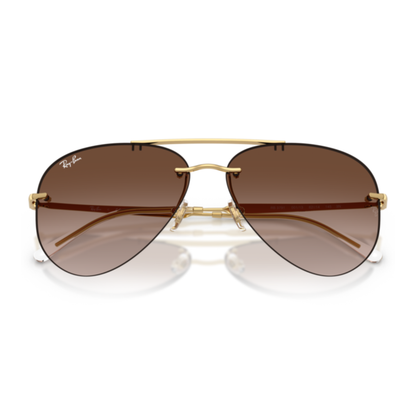 Lentes De Sol Ray-Ban RB3791 Arista Light Brown Gradient Dark Brown Café/Dorado