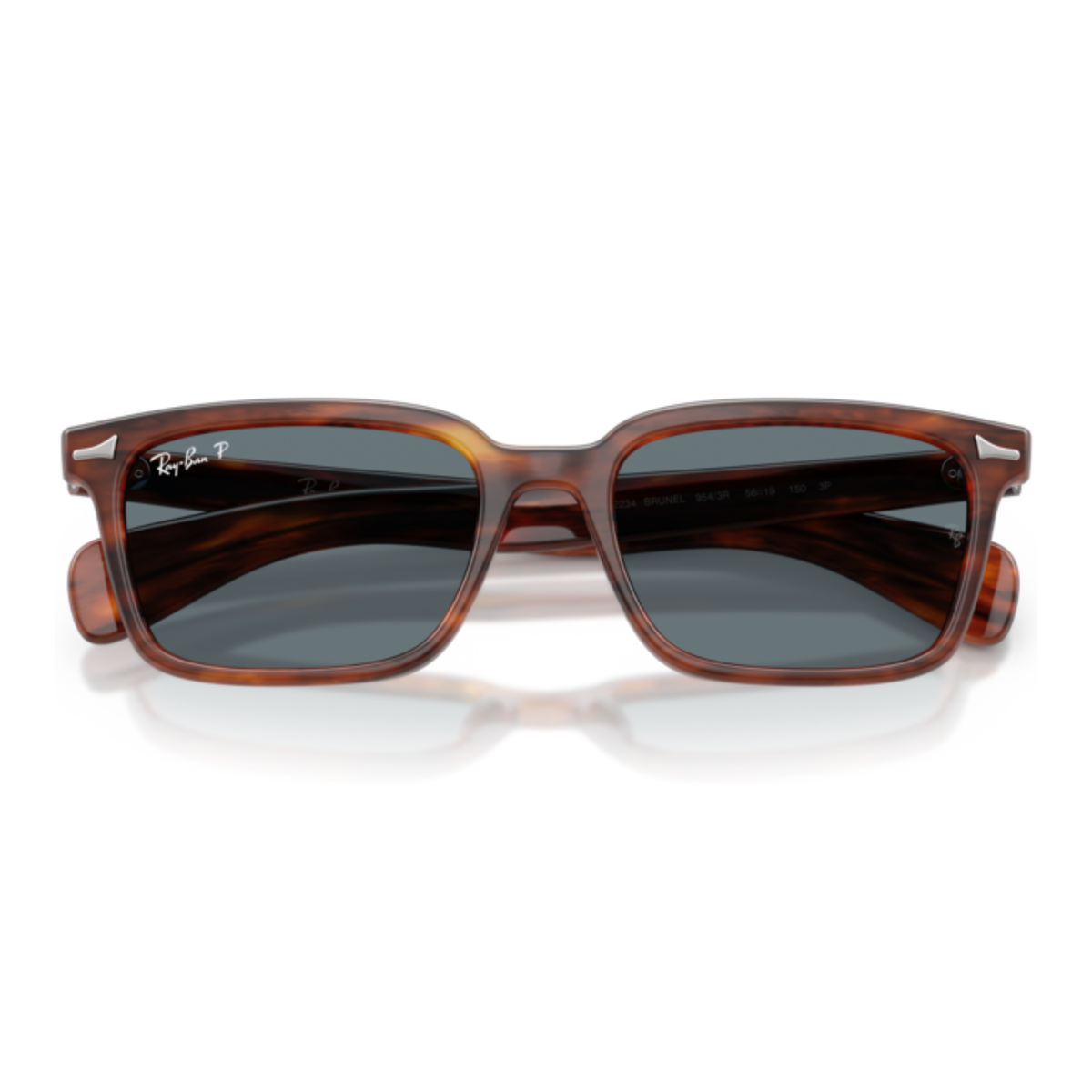 Lentes De Sol Ray-Ban RB2234 Brunel Striped Havana Dark Blue Polar Azul/Havana